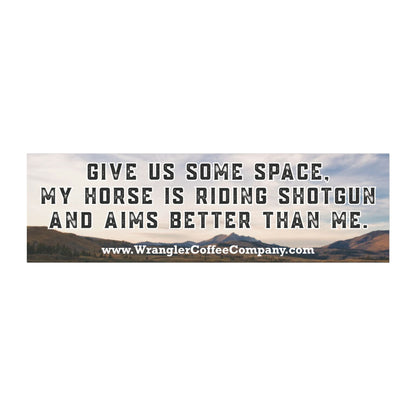 Give Us Some Space My Horse is Riding Shotgun and Aims Better than Me Car Magnet